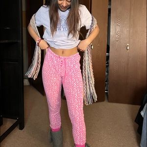 Y2K pink cheetah pajama pants